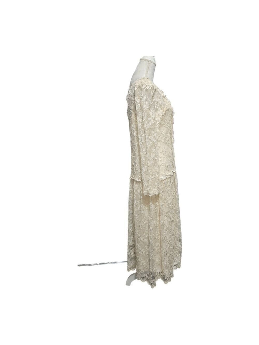 Vintage Victorian Wedding Dress READ Floral Lace Theater Cottage Bohemian - Picture 2 of 12